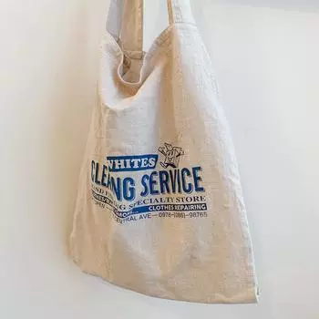 ins Super Fire Canvas Bag Женская сумка через плечо Тонкий хлопок и лен Большая вместимость Студенческая школьная сумка Outlet Bag