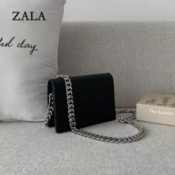 ins super fire толстая цепочка в гонконгском стиле маленькая женская новая высококачественная универсальная модная цепочка на одно плечо косая сумка чёрный