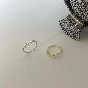 ins temperament Doji zircon open ring women s simple design niche light luxury jewelry 925 sterling silver index finger ring opening adjustable