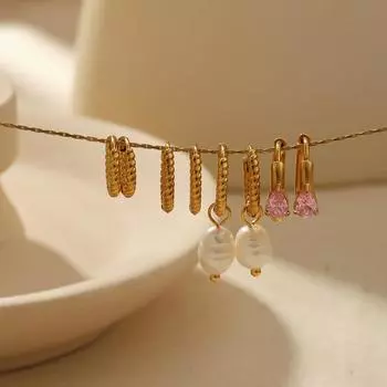 ins titanium steel earrings personalized fashion twist earrings 18k gold stainless steel earrings high-end earrings women
