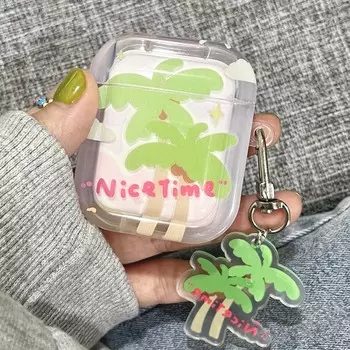 Ins Tree Coconut Cartoon Nice Imd Противоударный милый брелок для зарядки Apple Air Pods 1 2 Pro 3 2nd Чехол для наушников For airpod Pro 2nd