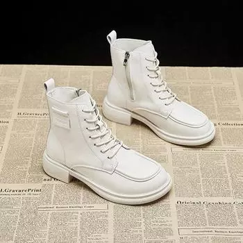 INS Trend Martin Boots Женские модные повседневные короткие ботинки Удобные прогулочные ботинки Мотоциклетные ботинки 35 чёрный