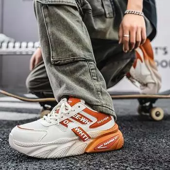 ins trendy men s dad shoes 2025 new casual platform sports shoes to increase the height of running students white shoes 39