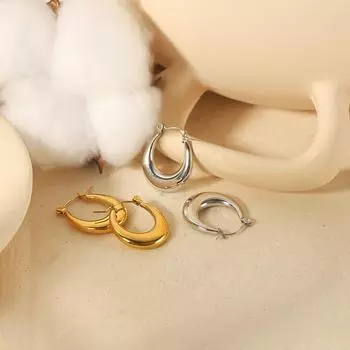 ins U-shaped earrings 18K gold-plated stainless steel earrings, high-end women s fashion