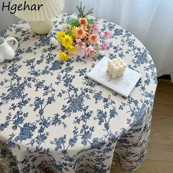 Ins Винтажная цветочная скатерть для домашнего банкета, вечеринки, декоративная скатерть, шикарный камин, De Mesa, противообрастающий фон для пикника 90x90cm синий