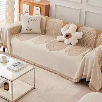Ins Высококачественный Геометрический Современный Чехол Для Дивана Ткань Синель Полотенце Для Дивана Защитный Чехол Для Дивана Защитный Чехол Для Дивана Универсальный Для Всех Сезонов 180*130cm