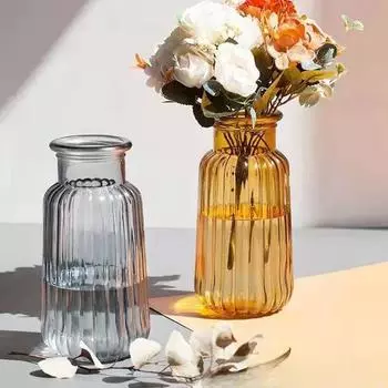 Ins Высокопрозрачная стеклянная ваза Утолщенная гидропонная ваза для цветов Устройство для композиции Спальня Домашний декор Цветочная ваза