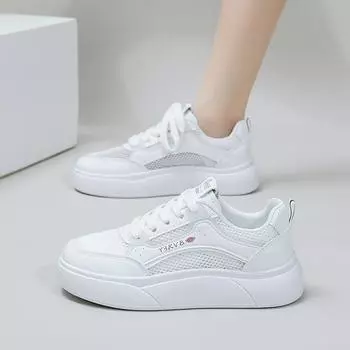 INS White Shoes Женская летняя новая платформа, увеличивающая рост, дышащая повседневная обувь 35