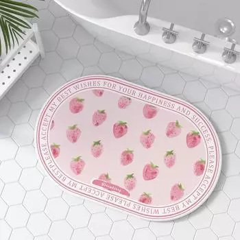 Ins Wind Bathroom Bathroom Diatom Mud Mat Toilet Door Non-slip Absorbent Foot Mat Household Quick-drying Door Mat 40*60