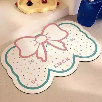 ins wind bow bathroom bathroom diatom mud floor mat living room entry carpet water absorbent non-slip foot mat 40X60cm 15.7X23.6in
