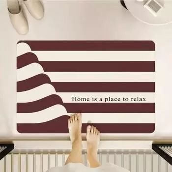 Ins Wind Colorful Lines Diatom Mud Напольный коврик для ванной комнаты, впитывающий воду, противоскользящий, быстросохнущий коврик для ног 50 * 80cm
