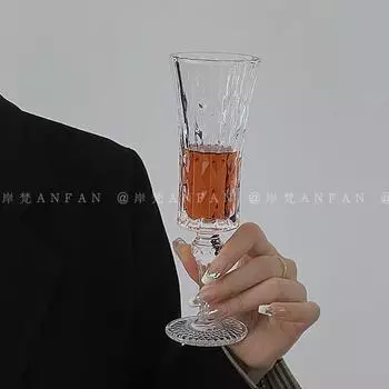 Ins Wind Crystal Goblet Ins High Beauty Glass Goblet Маленький ретро бокал для красного вина, сладкого коктейля, шампанского, креативные подарки 110 мл 110ML