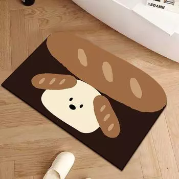 ins wind мультфильм милый диатомовая грязь мягкий коврик для пола впитывающий нескользящий быстросохнущий коврик для ванной комнаты туалета входная дверь 40 * 60cm [third generation water absorption]