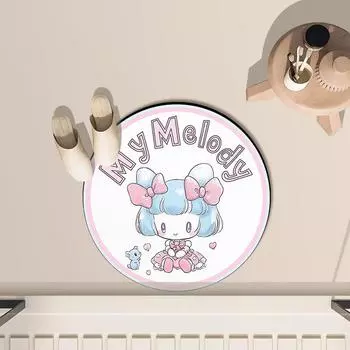 Ins Wind Round Carpet Bedroom Dirty Cartoon Bedside Children s Blanket Floor Mat Living Room Can Be Washed and Thickened 60 * 60CM diatom mud