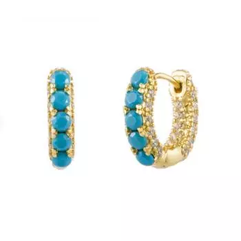 Ins Wind S925 Темперамент Круглые Микро-Инкрустированные Цирконом Индивидуальные Трендовые Серьги-пряжки Серьги