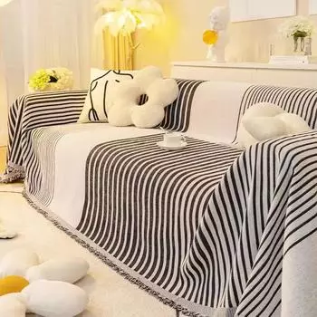 Ins Wind Sand Hair Полное покрытие Ткань Пылезащитный двойной защитный чехол для дивана Анти-кошачья лапа Универсальная подушка для дивана Four Seasons Все включено 180*150cm