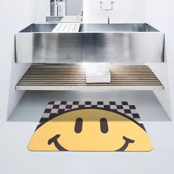 Ins Wind Smile Коврик для ванной комнаты для дома, мягкий диатомовый ил, быстросохнущий, впитывающий, нескользящий, впитывается в дом, коврик для ног 40*60cm