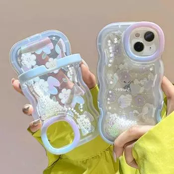 Ins винтажный чехол с подставкой для телефона с цветочным рисунком для Iphone 14pro Max 13 12 11 Pro Max 14plus противоударный бампер прозрачный мягкий силиконовый чехол For iPhone 14Pro Max