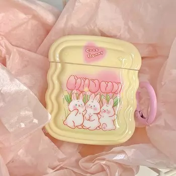 Ins волнистый милый кролик градиент милый брелок беспроводной Bluetooth зарядное устройство для Apple Airpod 3 1 Pro 2nd 2 чехол для наушников Капа For Airpods 1 2