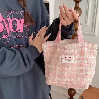 ins Xiaoxiangfeng женская нишевая сумка осень и зима мамина сумка большая емкость сумка Bento Handheld зелёный