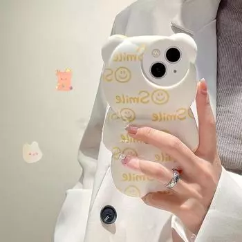 Ins Япония милый 3d смайлик медведь облако чехол для телефона для Iphone 13 12 11 Pro Xs Max X Xr мультфильм животных противоударная мягкая задняя крышка For iPhone XSMax