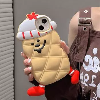 Ins Япония милый забавный 3d Рождественский арахис чехол для телефона для Iphone 14 13 12 11 Pro Max мультфильм силиконовый противоударный мягкий чехол Funda For iPhone 11Pro Max