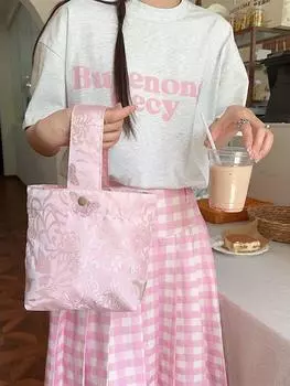 ins Yunjin Butterfly Work Маленькая сумка для переноски Маленькая холщовая сумка Сумка-ведро для покупок Сумка для сортировки и хранения бежевый