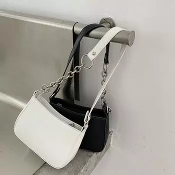 ins Женская жареная черная сумка Модная сумка через плечо Подмышечная сумка-палка Подмышечная сумка PU Европейский и американский стиль