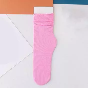 INS Женские Летние Тонкие Длинные Носки Ледяной Бархат Мягкие Дышащие Носки-гольфы Однотонные Черные Белые Бежевые Харадзюку Высокие Носки One Size
