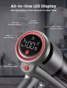 INSE V120P беспроводной пылесос с ручкой легкий для ковров и шерсти домашних животных us красный