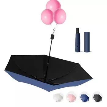 Инспекционное агентство JIS Самый сильный зонт с защитой от ультрафиолета как для солнечных, так и для дождливых дней Сверхлегкий складной зонт Защита от света Теплоизоляция темно-синий