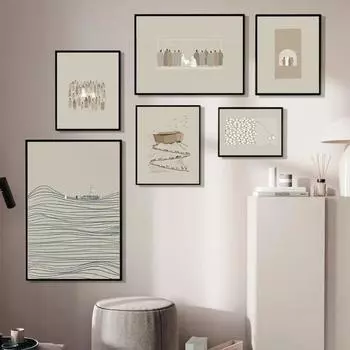 Inspirational Modern Jesus Walking on Water Canvas Print with Bible Verse Christian Wall Art for Living Room Decor 21cm30cm NoFrame