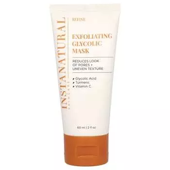 InstaNatural, Отшелушивающая гликолевая маска для красоты, 2 жидких унции (60 мл)