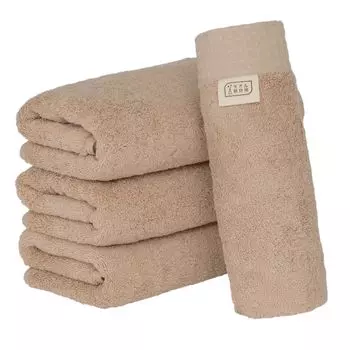 Институт полотенец Большое полотенце для лица Песочно-бежевый набор из 4 профессиональных характеристик Быстрое впитывание воды Хлопок Прочный Мягкий Объем Отель Салон красоты