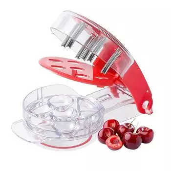 Инструмент «6 в 1» из нержавеющей стали для вишневой косточки и оливок — идеально подходит для кухни, кондитерской и ресторана! для ресторана красный