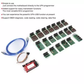 Инструмент автоматической диагностики, программатор ЭБУ UPA?USB-детектор неисправностей, считыватель кодов, сканер OBD2
