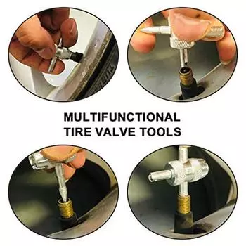 Инструмент для 4-ходовых клапанов, инструменты для шинных клапанов, 4-ходовые клапаны, основной инструмент, многофункциональный ключ для клапанов 4-в-1 для стержня автомобильных шин