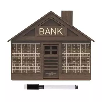 Инструмент для экономии денег Копилка большой емкости Денежная цель со счетчиком подарочных монет Счетчик для детей 1000 euros коричневый