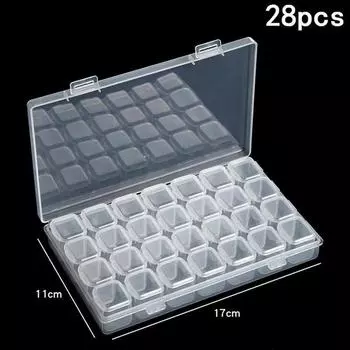 Инструмент для алмазной вышивки, 28 слотов, ящик для инструментов для алмазной живописи, чехол для вышивки