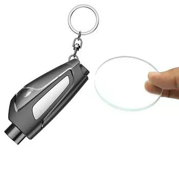 Инструмент для аварийного выхода из автомобиля из вольфрамовой стали, молоток для разбивания окон, резак для ремня безопасности, брелок, набор для выживания и безопасности в автомобиле 83*36*22mm чёрный