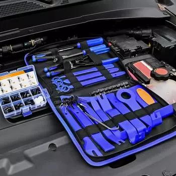 Инструмент для автомобильной отделки, плоскогубцы с зажимами, инструменты для снятия крепежа для отделки приборной панели, универсальный инструмент для снятия обшивки салона автомобиля, не царапающий обшивку синий