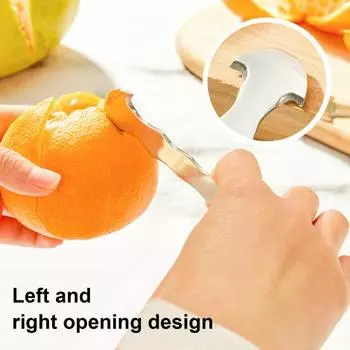 Инструмент для чистки апельсинов Easy Peel Citrus Peeler Нержавеющая сталь Треугольное лезвие Zigzag-Shovel Овощечистка Гаджет для апельсинов Лимонов Грейпфрутов 1pc