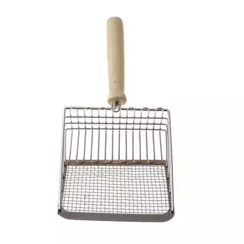 Инструмент для чистки домашних животных, моющийся из нержавеющей стали, удобный совок для кошачьего туалета, прочная ручка из нержавеющей стали, лопата для какашек для домашних животных