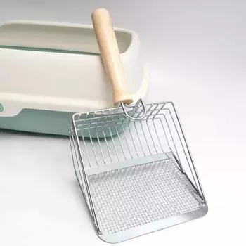 Инструмент для чистки домашних животных, моющийся из нержавеющей стали, удобный совок для кошачьего туалета, прочная ручка из нержавеющей стали, лопата для какашек для домашних животных розового золота