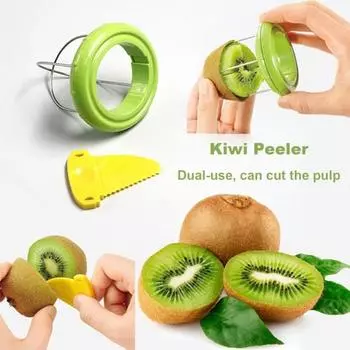 Инструмент для чистки киви 2-в-1 нож для очистки фруктов из нержавеющей стали для фруктов киви-дракона Простой в использовании Семья Друзья Любимый кухонный гаджет жёлтый