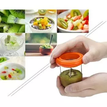 Инструмент для чистки киви 2-в-1 нож для очистки фруктов из нержавеющей стали для фруктов киви-дракона Простой в использовании Семья Друзья Любимый кухонный гаджет жёлтый