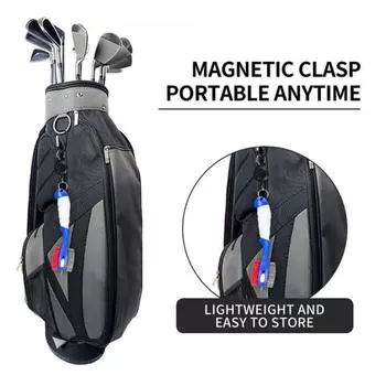 Инструмент для чистки клюшек для гольфа с нейлоновой щетиной Магнитный карабин Очиститель для клюшек для гольфа Аксессуары для гольфа для мужчин синий