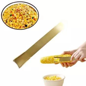 Инструмент для чистки кукурузы из нержавеющей стали. Простой в использовании инструмент для чистки кукурузных початков. Удаляет зерна за считанные секунды. серебряный