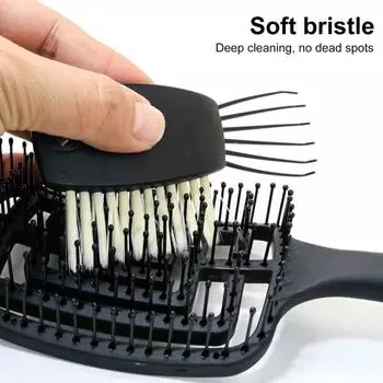 Инструмент для чистки щеток для волос Двусторонняя расческа Щетка с жесткой щетиной Инструмент для чистки «два в одном» серый
