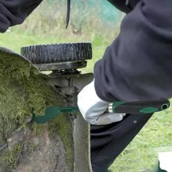 Инструмент для чистки скребка для газонокосилки, нескользящая ручка, дизайн для ухода за газонокосилкой, инструмент для удаления газонокосилки, аксессуар для чистки